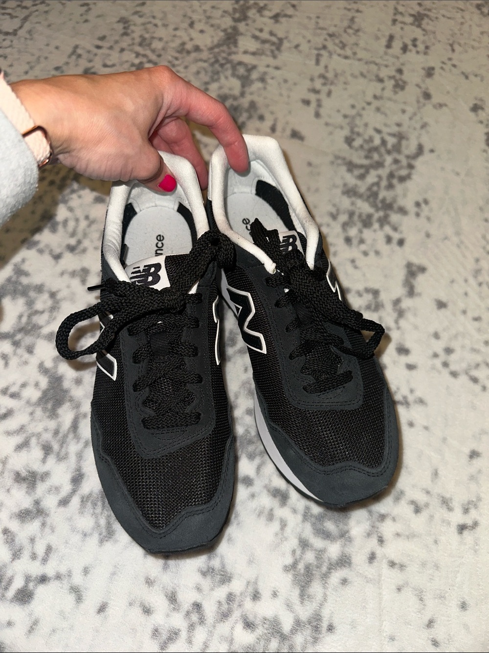 New Balance Black and White Retro-Inspired Sneakers